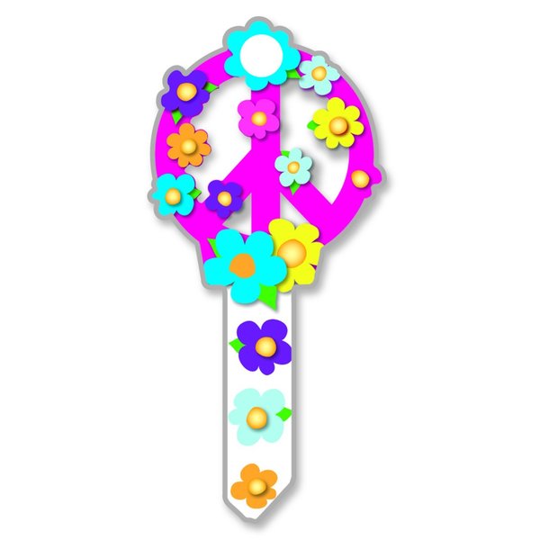Lucky Line Key Shapes Peace Sign House Key Blank SC1 Double  For Schlage B104S